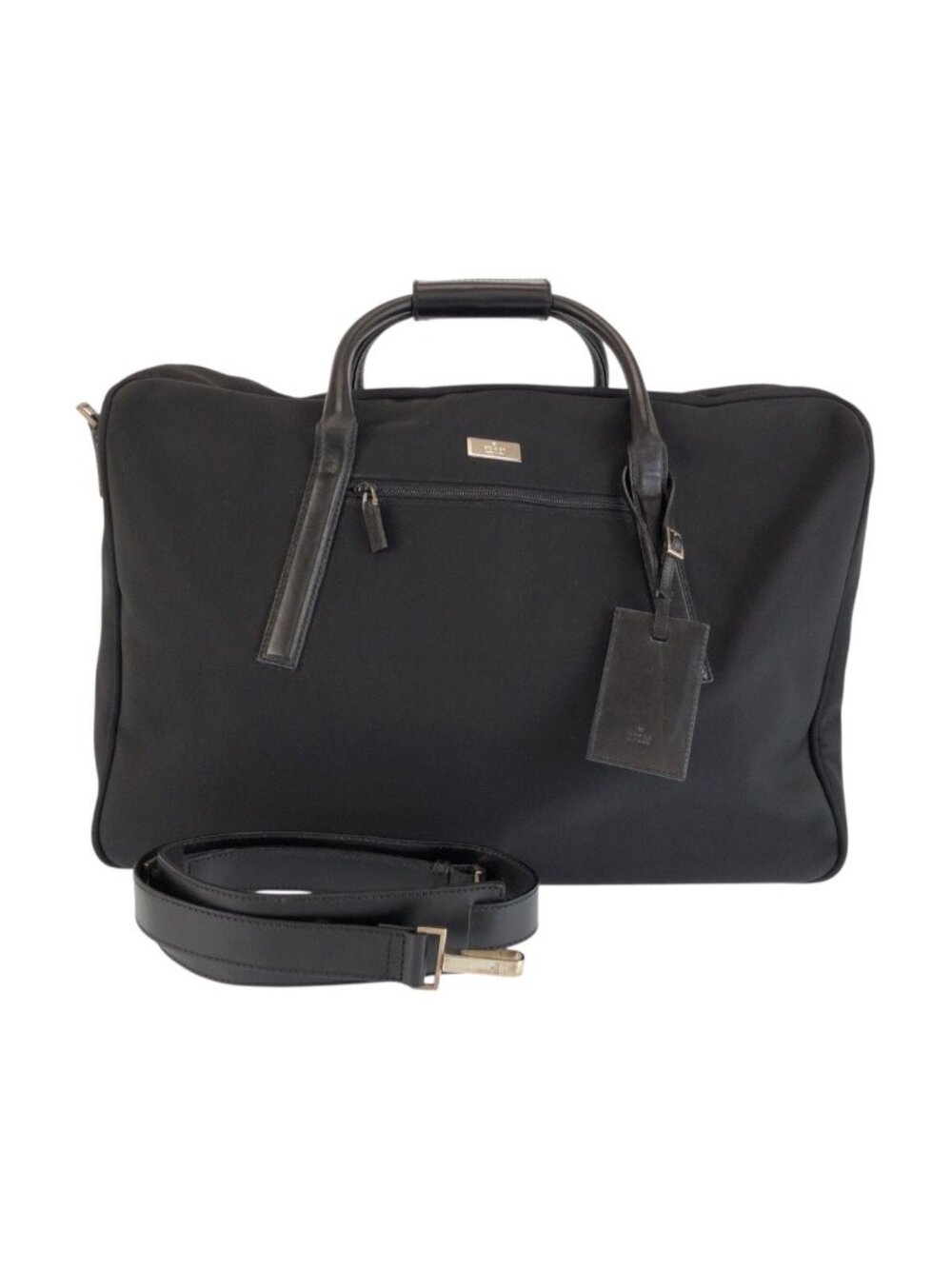 Gucci Black Silver Canvas Leather 012 12 Boston Bag 2-Way